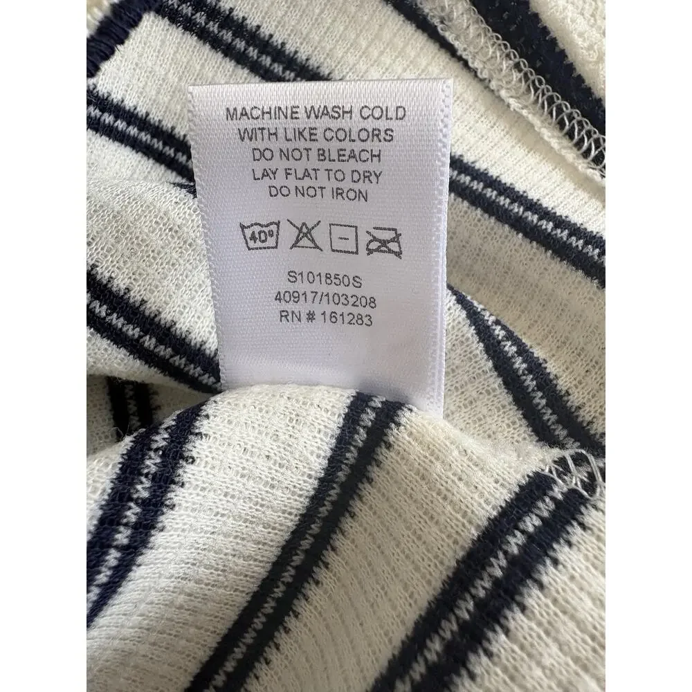 SEAS Seventy Eight & Sunny Long Sleeve Tee - S Navy Stripe Coastal Preppy USA